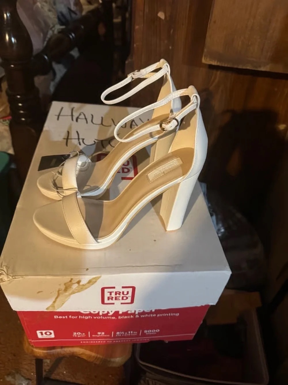 Elegant Cream Ankle-Strap Block Heels